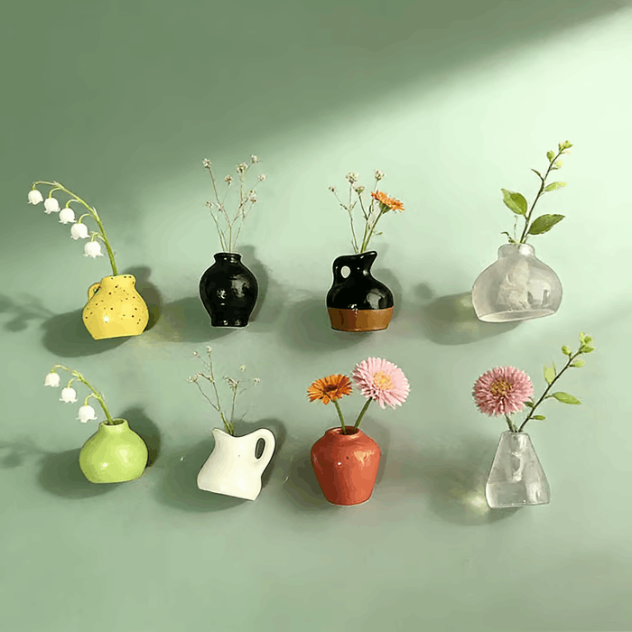 🌸Cute Plant Ceramic Vase Fridge Magnets