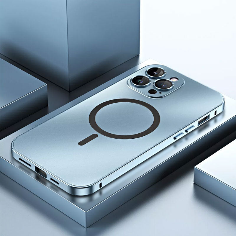 Magnetic Metal Snap-On Case For iPhone