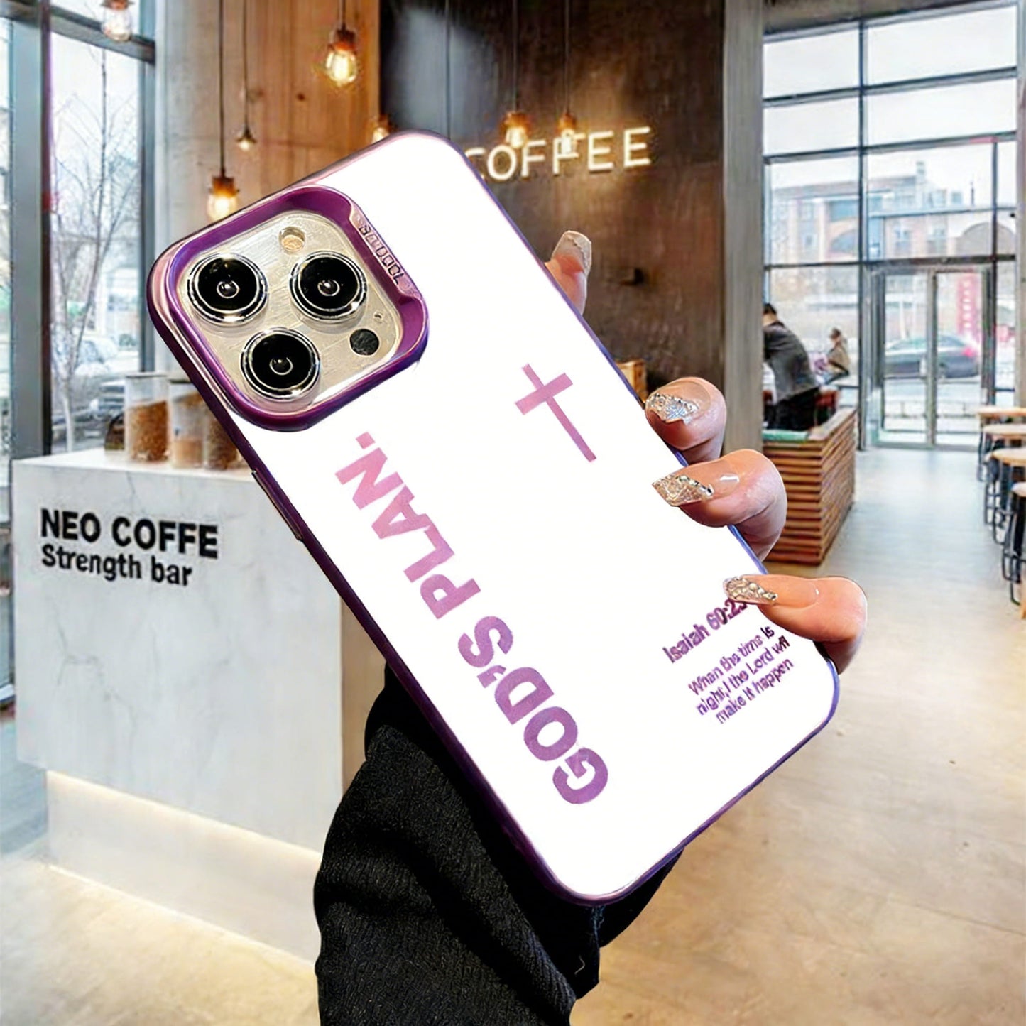 Laser Biblical Verse & Cross iPhone Case