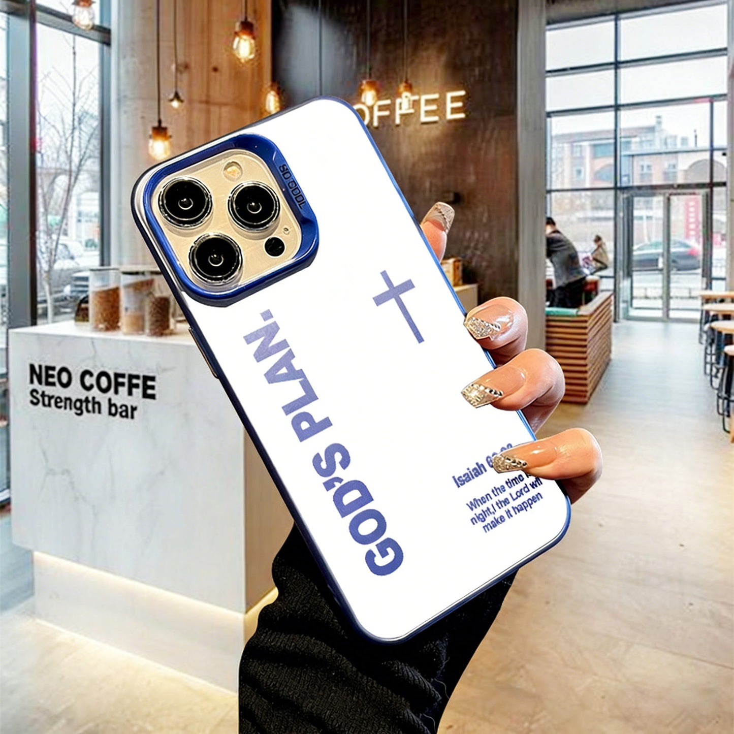 Laser Biblical Verse & Cross iPhone Case