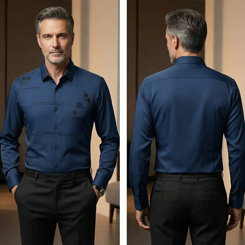 👔2026 New Arrival-Men’s slim-fit, non-iron, printed long-sleeved shirt