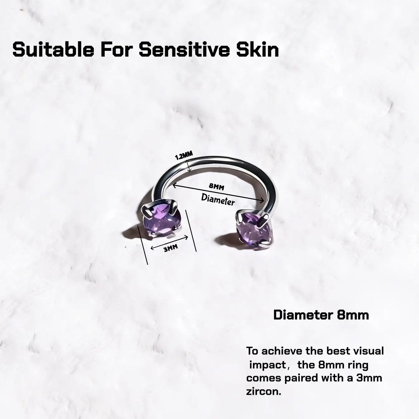 Horseshoe-shaped nose ring – internal thread & comfortable