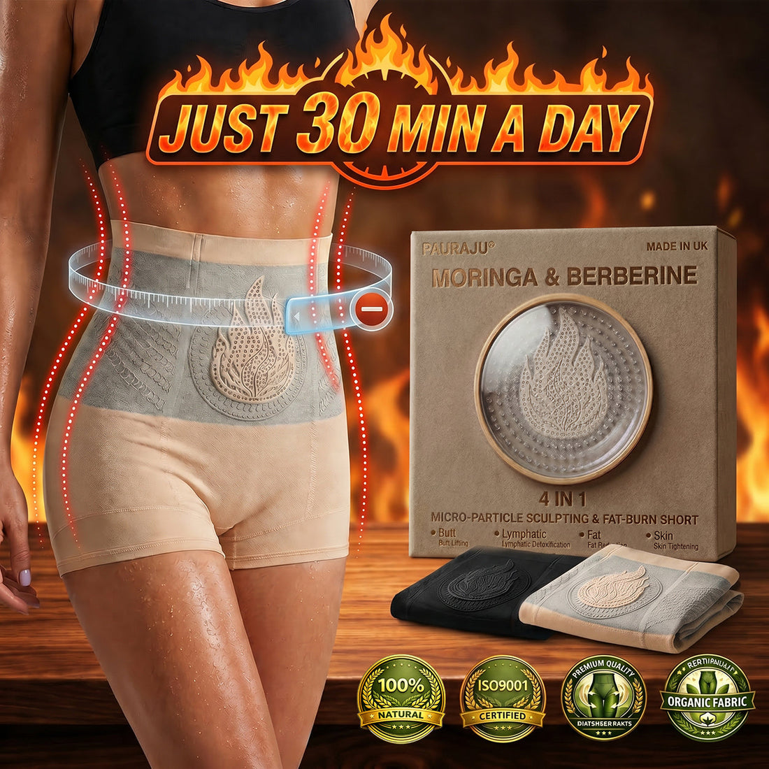 2026 Moringa and Berberine – 4-in-1 shorts with microparticles for body shaping and fat burning