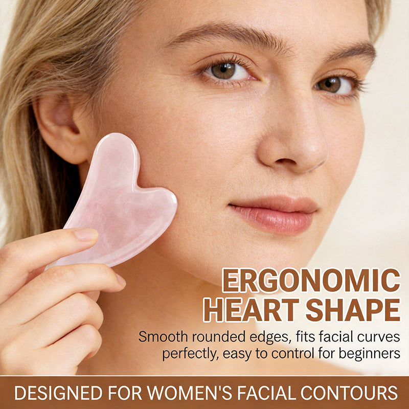 💖Natural Crystal Heart-Shaped Gua Sha Massager – Full Body Gua Sha Tool for Face, Neck & Body