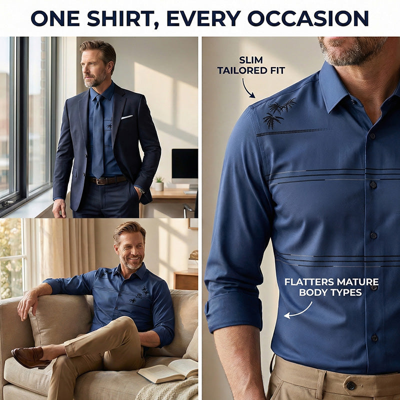 👔2026 New Arrival-Men’s slim-fit, non-iron, printed long-sleeved shirt