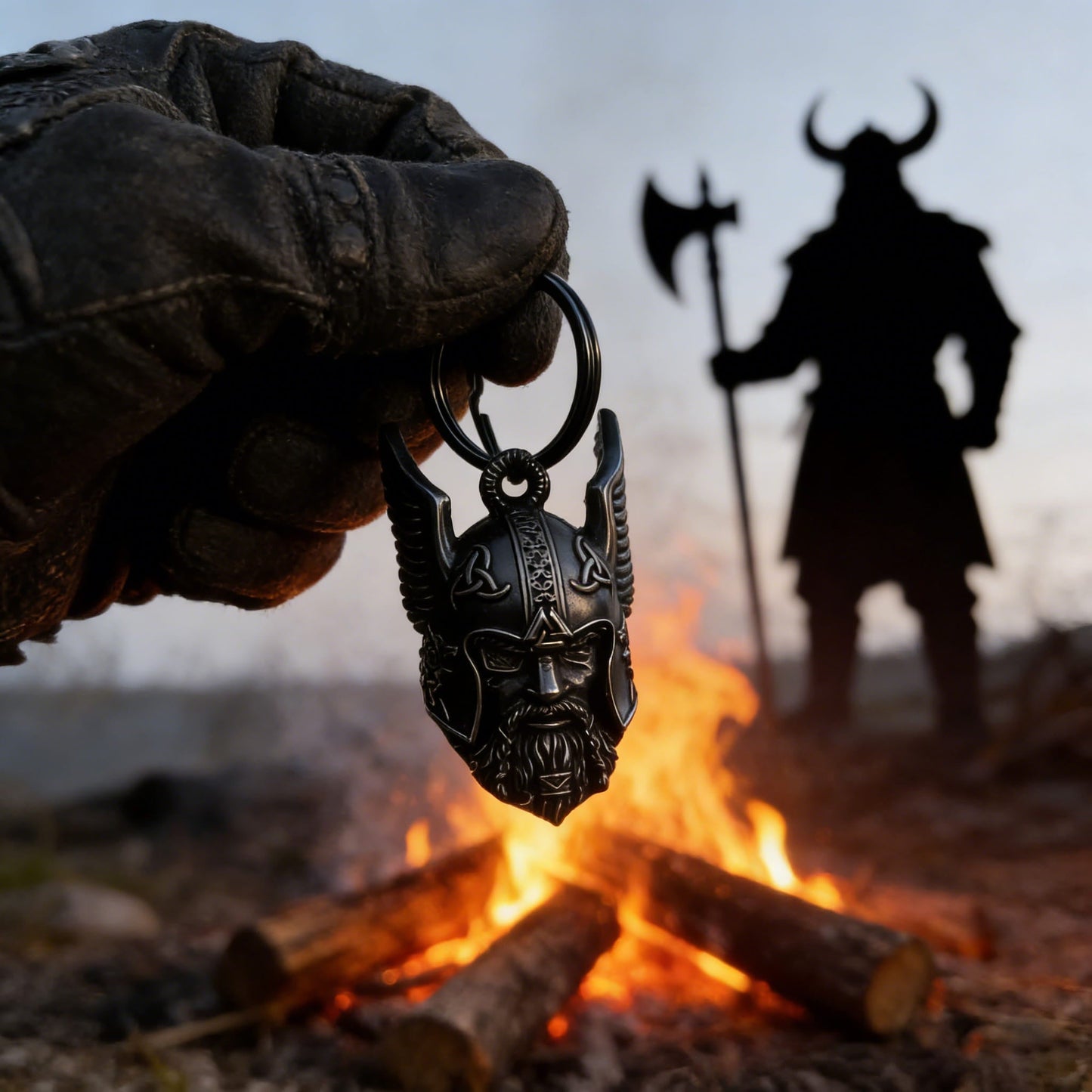 🛡️ Odin Viking Amulet Keyring 🔔