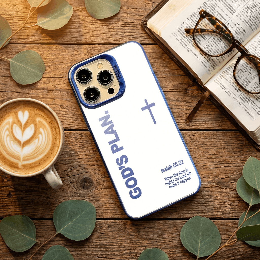 Laser Biblical Verse & Cross iPhone Case