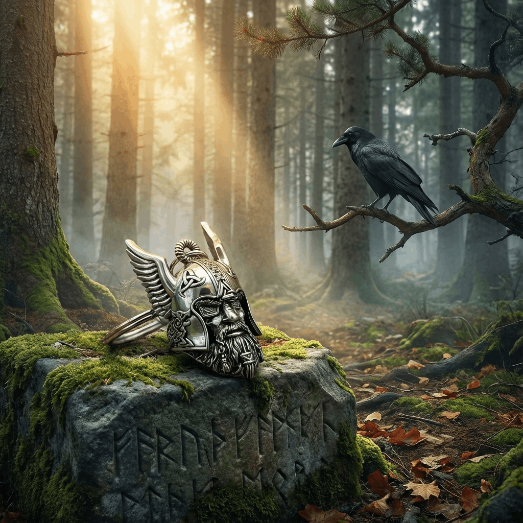 🛡️ Odin Viking Amulet Keyring 🔔