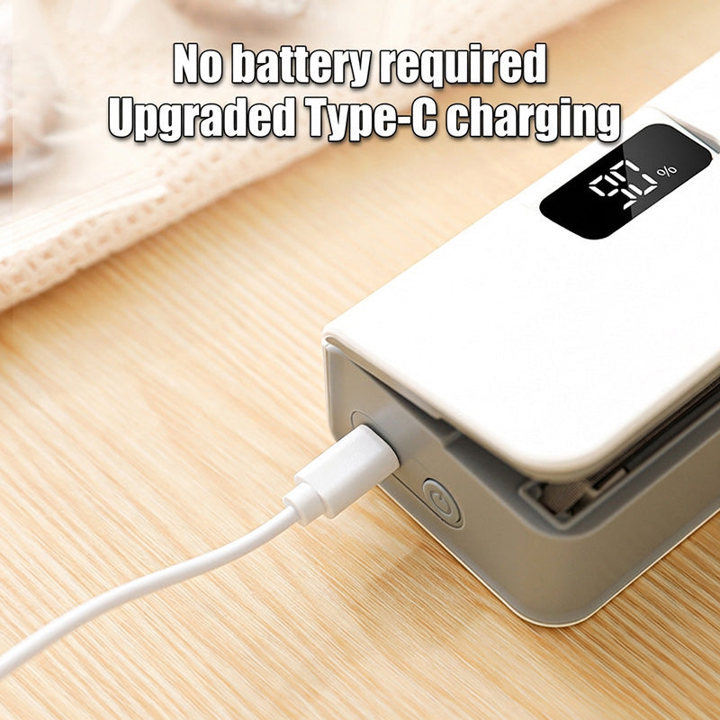 🔧Portable USB sealing machine with two functions – sealing and opening, LED display with 6 settings