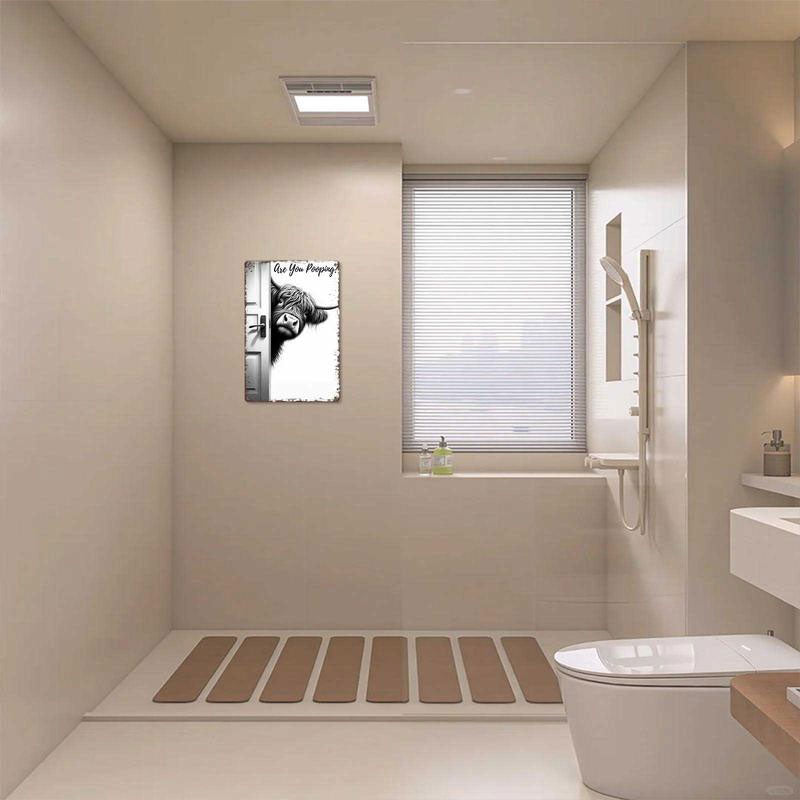 🐄 The Bold Visitor: Vintage Highland Cow Sign