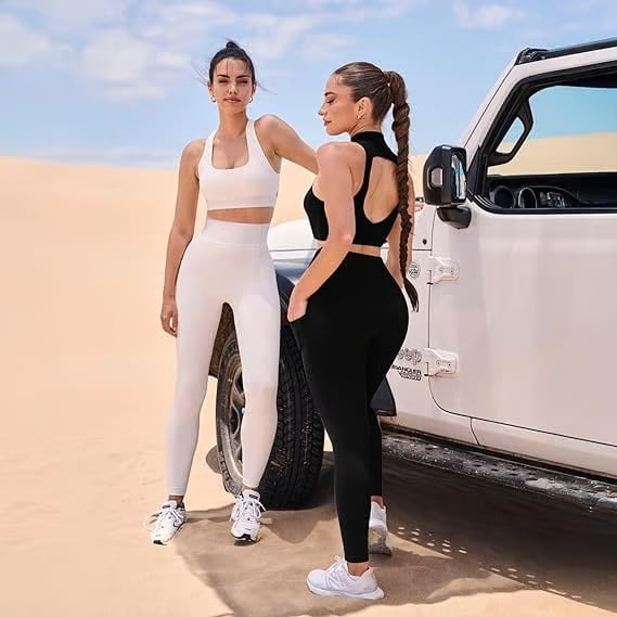 🔥High-waisted tummy-control and body-shaping workout legging