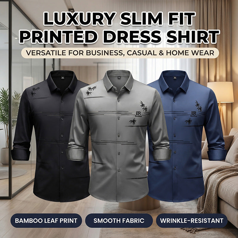 👔2026 New Arrival-Men’s slim-fit, non-iron, printed long-sleeved shirt