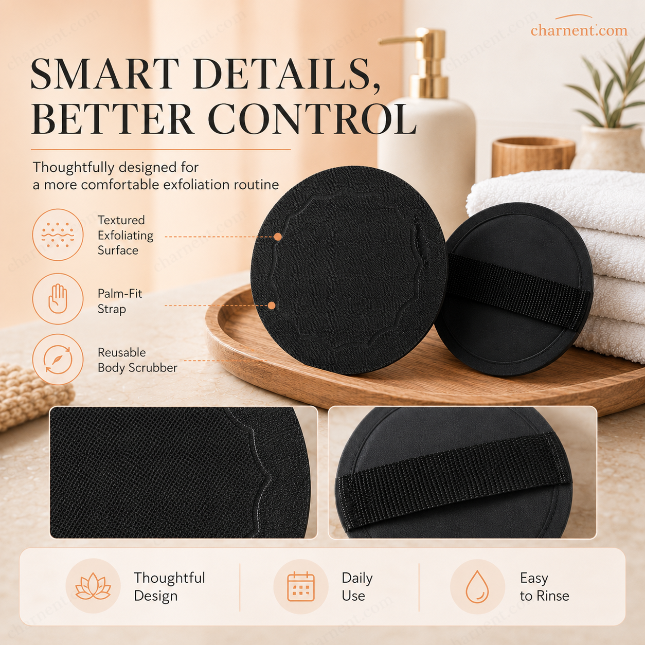 🚿🧽 Soft rubber bath brush – Removes dead skin cells gently but effectively and cleanses all skin types
