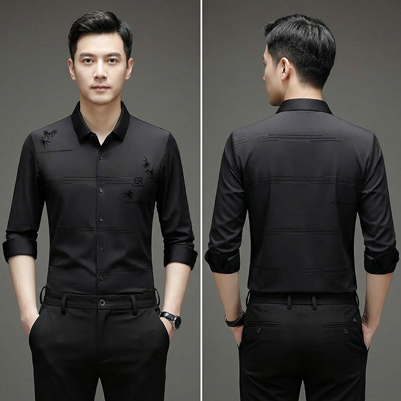 👔2026 New Arrival-Men’s slim-fit, non-iron, printed long-sleeved shirt