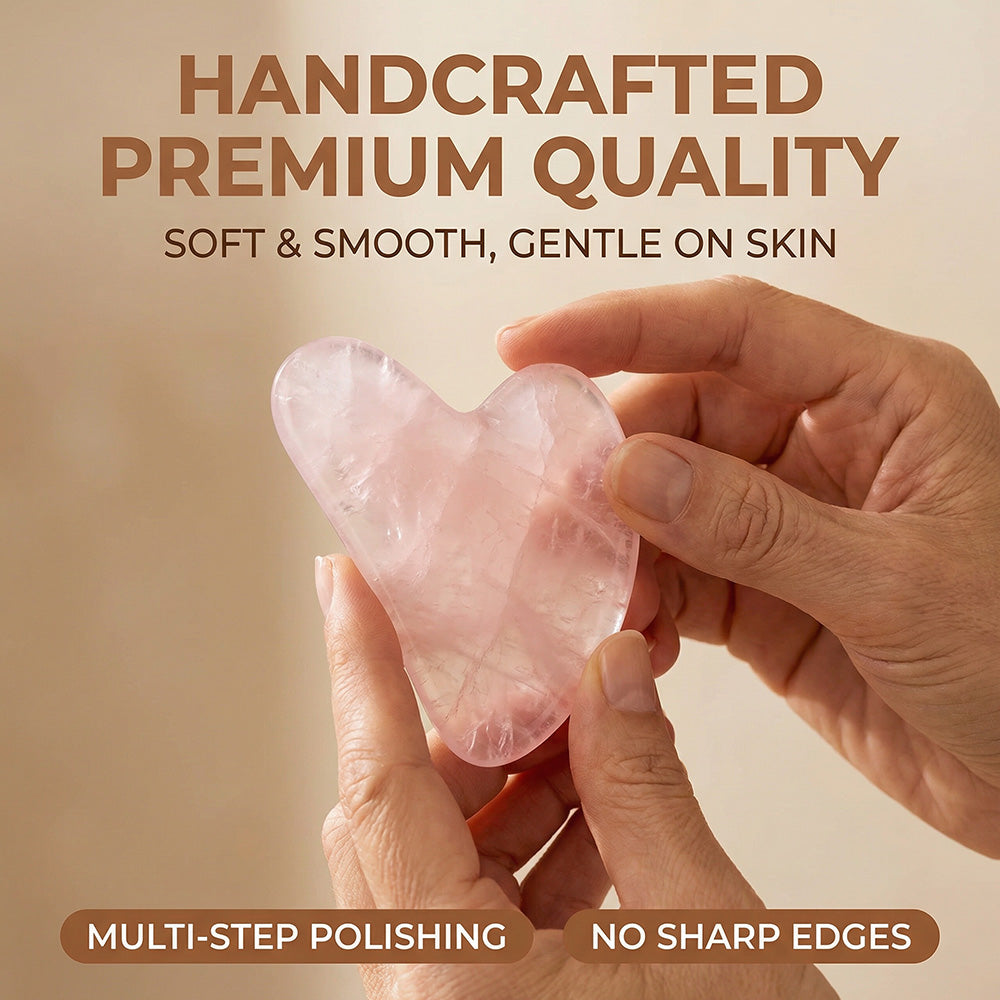 💖Natural Crystal Heart-Shaped Gua Sha Massager – Full Body Gua Sha Tool for Face, Neck & Body