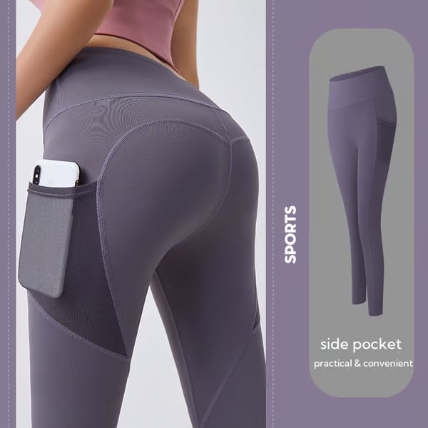 🔥High-waisted tummy-control and body-shaping workout legging