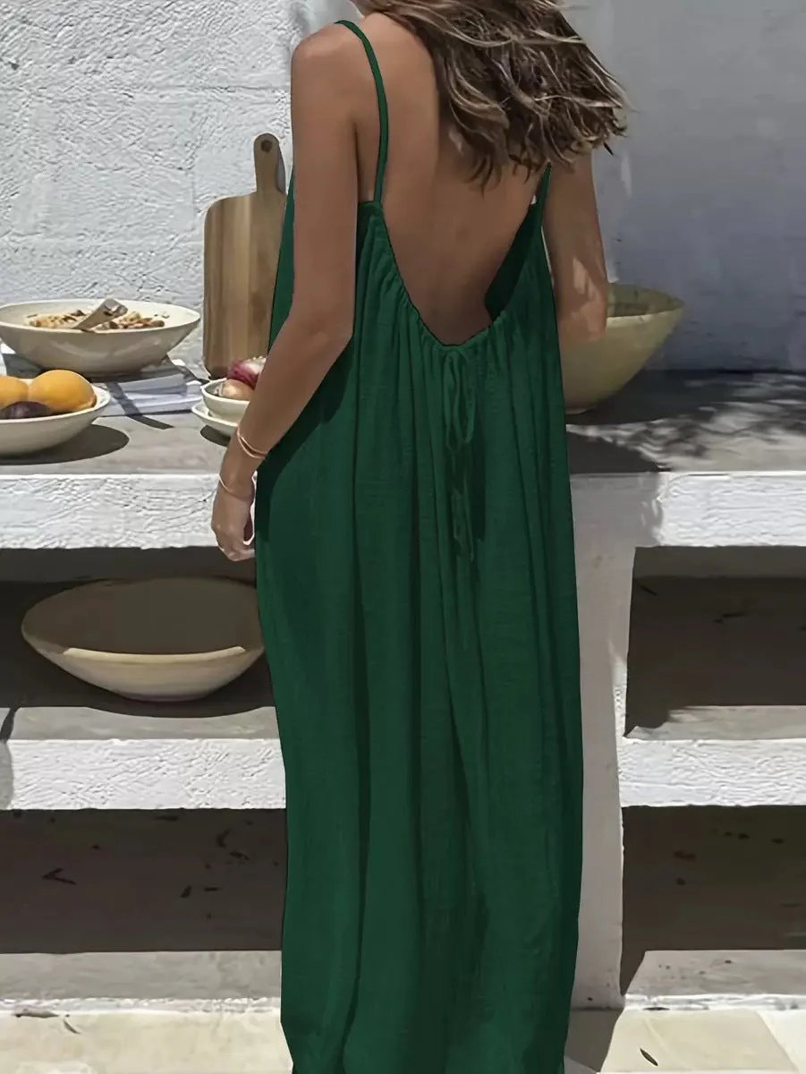 Off-Season Steal✨60% OFF 💃 Backless Spaghetti Strap Maxi Dress