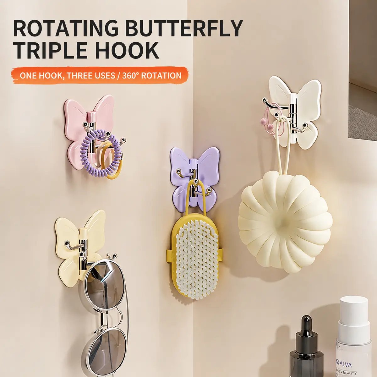 🔥LAST DAY 50% OFF – 🦋Swivel Butterfly Hook Without Drilling (4-pack)