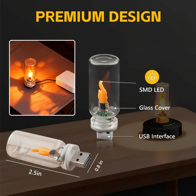 🔥USB mood lamp with realistic flame effect