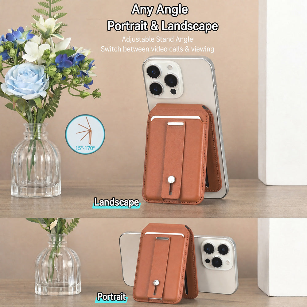 3-in-1 Magnetic Leather Card Holder for most iPhone models