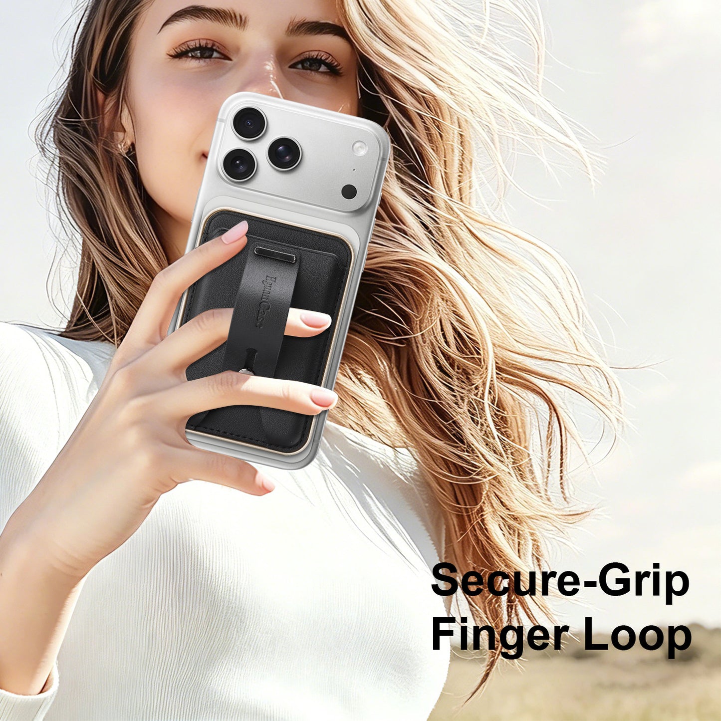 3-in-1 Magnetic Leather Card Holder for most iPhone models