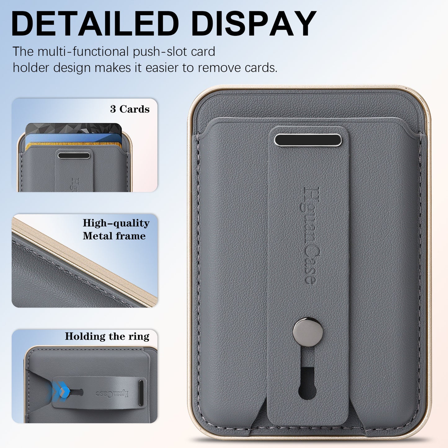 3-in-1 Magnetic Leather Card Holder for most iPhone models