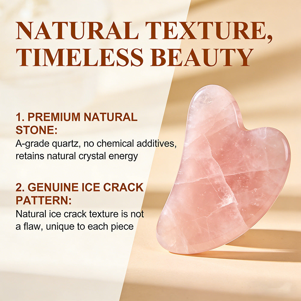 💖Natural Crystal Heart-Shaped Gua Sha Massager – Full Body Gua Sha Tool for Face, Neck & Body