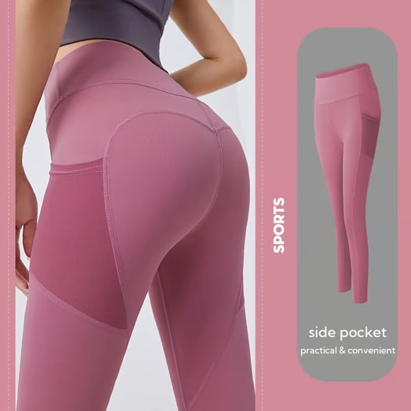 🔥High-waisted tummy-control and body-shaping workout legging