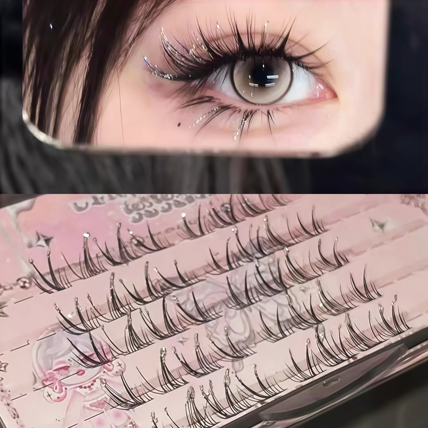 Sparkling diamond false eyelashes
