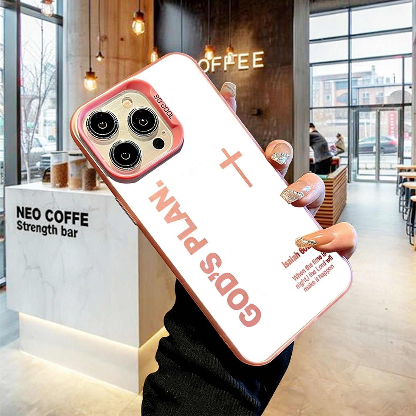 Laser Biblical Verse & Cross iPhone Case