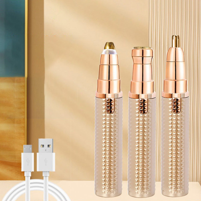 🔥 50% OFF FOR A LIMITED TIME! 3-in-1 Electric Eyebrow Trimmer - Interchangeable Nozzles for Eyebrows, Face and Fine-Tuning - Perfect for Both Men and Women