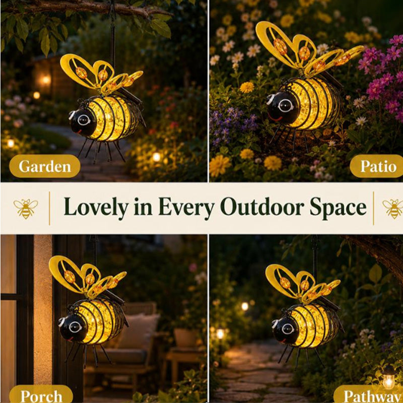 📢📢40% OFF !! ⏰🐝 Solar Powered Hanging Bee Garden Light