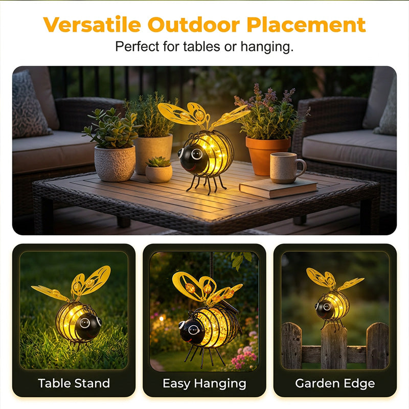 📢📢40% OFF !! ⏰🐝 Solar Powered Hanging Bee Garden Light