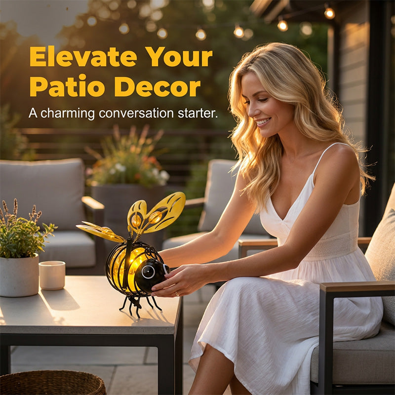 📢📢40% OFF !! ⏰🐝 Solar Powered Hanging Bee Garden Light